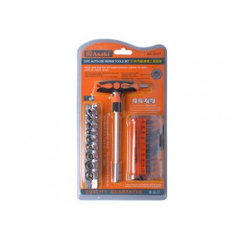 Bộ mũi vít và đầu tuýp 21 chi tiết Asaki AK-6357
