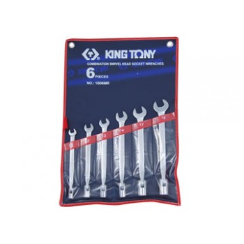 10-19mm bộ cờ lê miệng – tuýp 6 cái hệ mét Kingtony 1B06MR