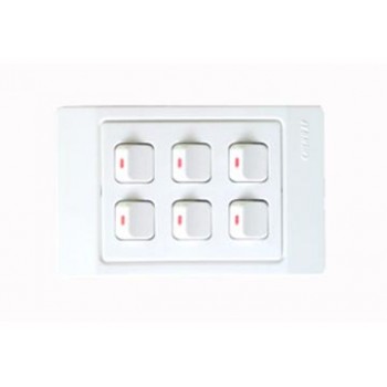 16A Mặt có 6 công tắc một chiều