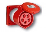 32A-5P-400V-6H-IP67 Ổ cắm gắn âm kín nước thẳng